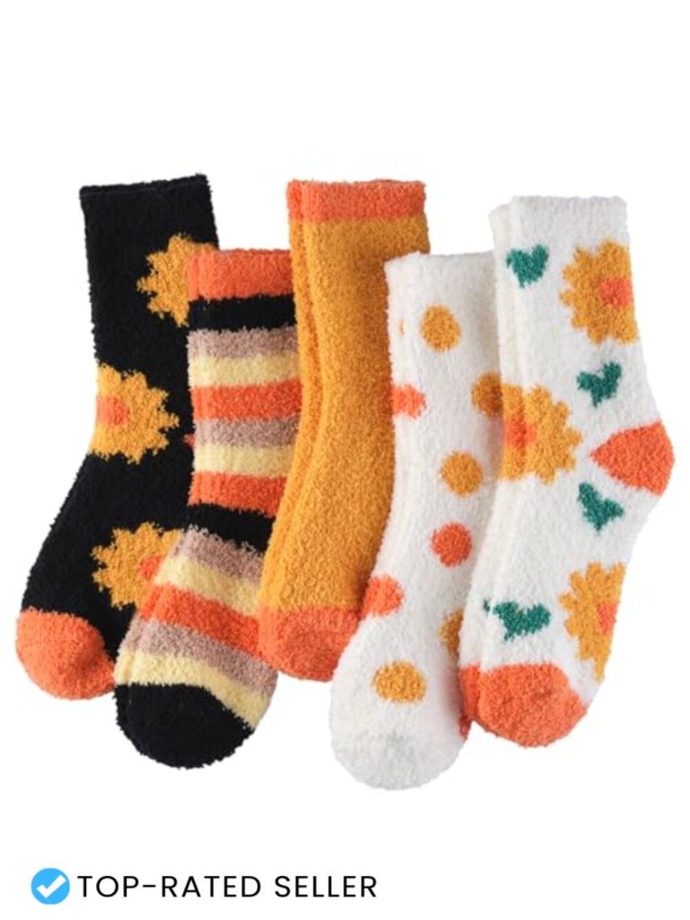 Women's Plush Fleece Fuzzy Slipper Socks, Cozy Warm Soft Winter Lounge Socks